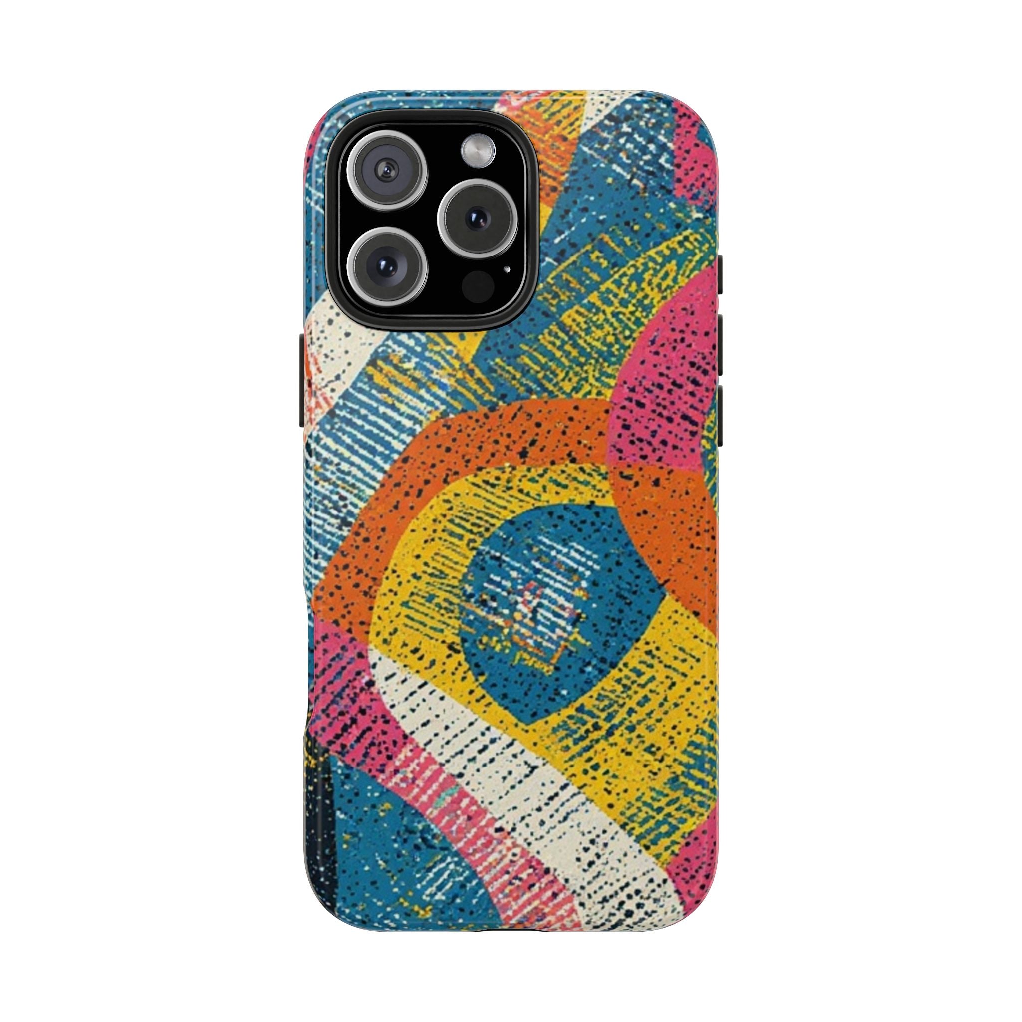 Bold Retro Abstract Tough Phone Case — Colorful Geometric Protective Cover