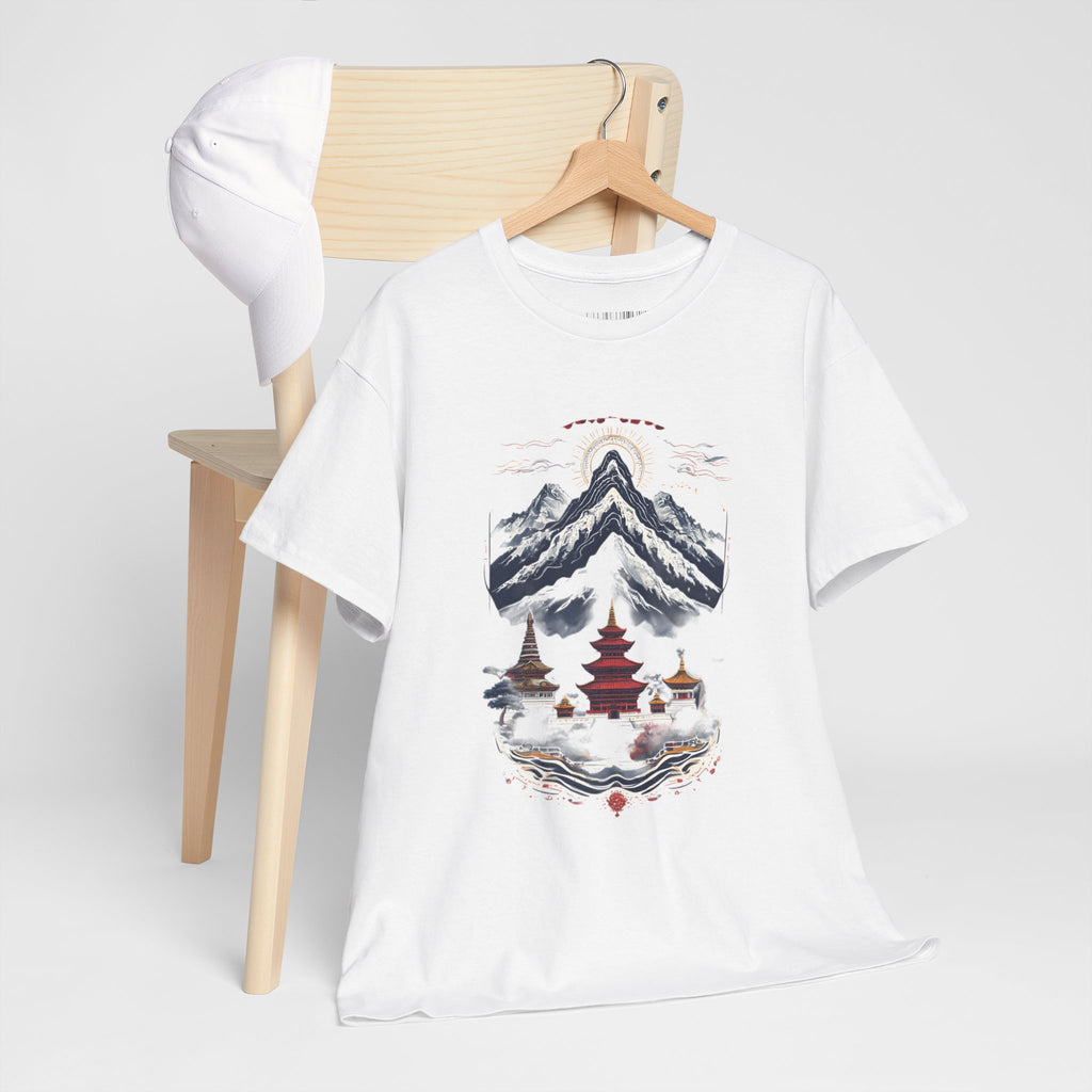 Japanese Mountain Pagoda T-Shirt — Zen Temple Landscape Tee