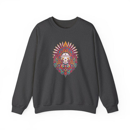 Crewneck Sweatshirt — Colorful Mandala Goddess Graphic
