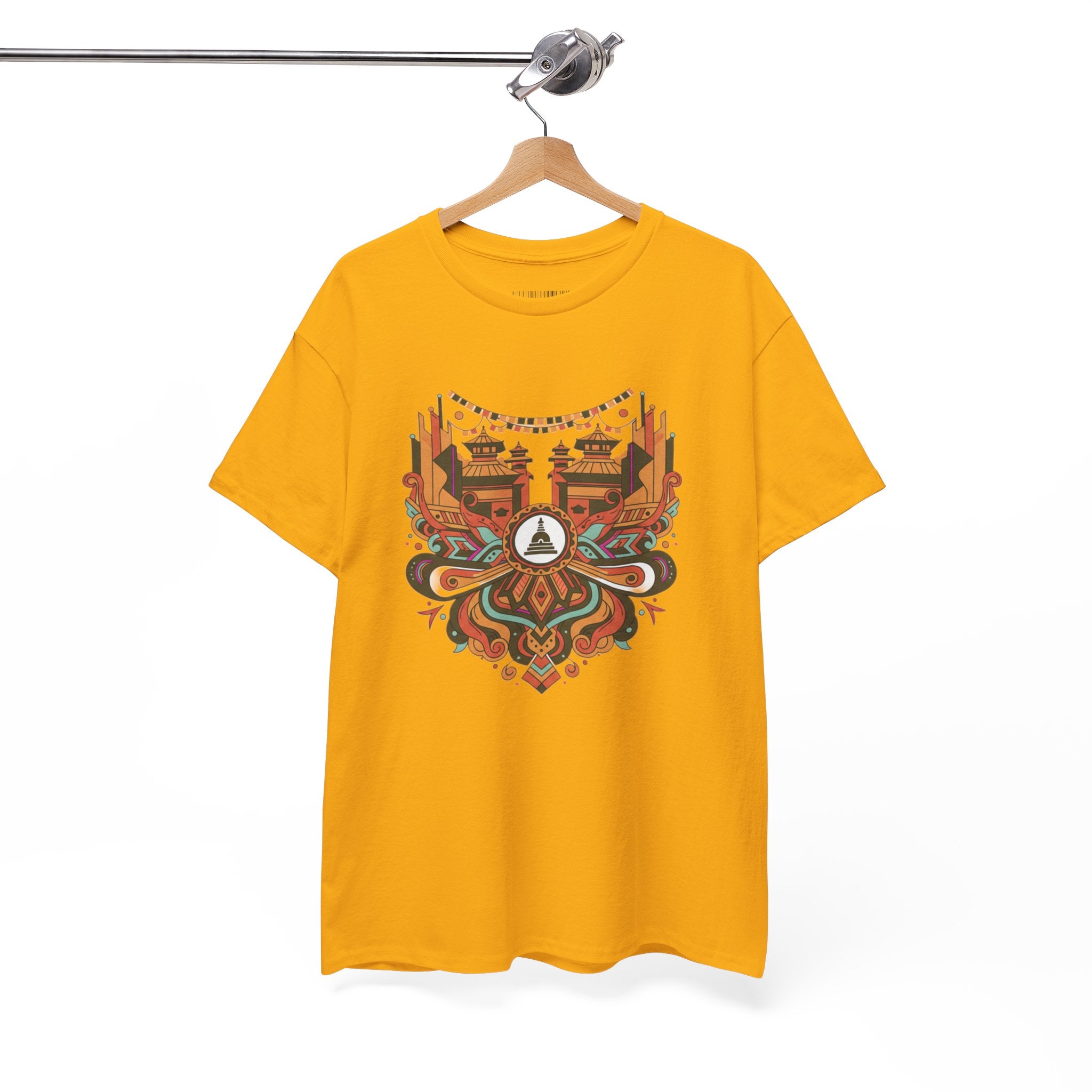 Mandala Cityscape Tee — Boho Urban Art Graphic T-Shirt