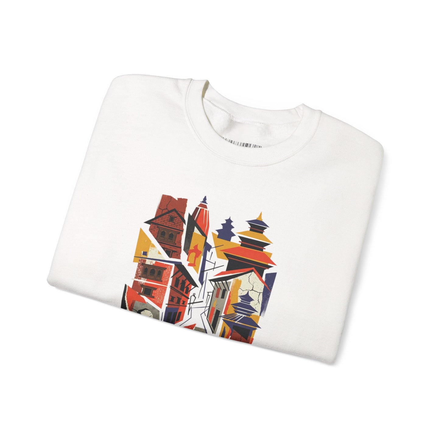 Crewneck Sweatshirt — Abstract Cityscape Graphic (Colorful Architectural Illustration)