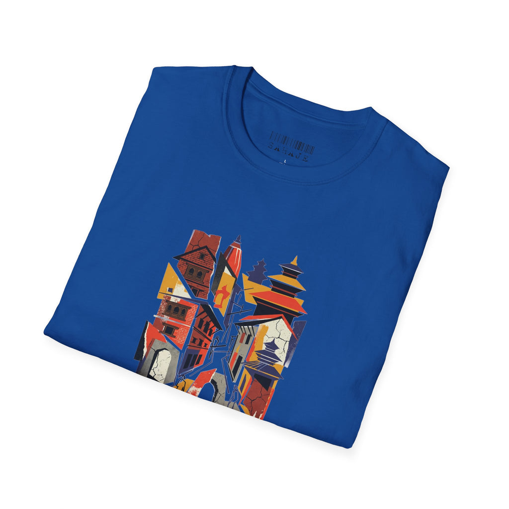 Cityscape Art Tee — Abstract Urban Alley Illustration T-Shirt