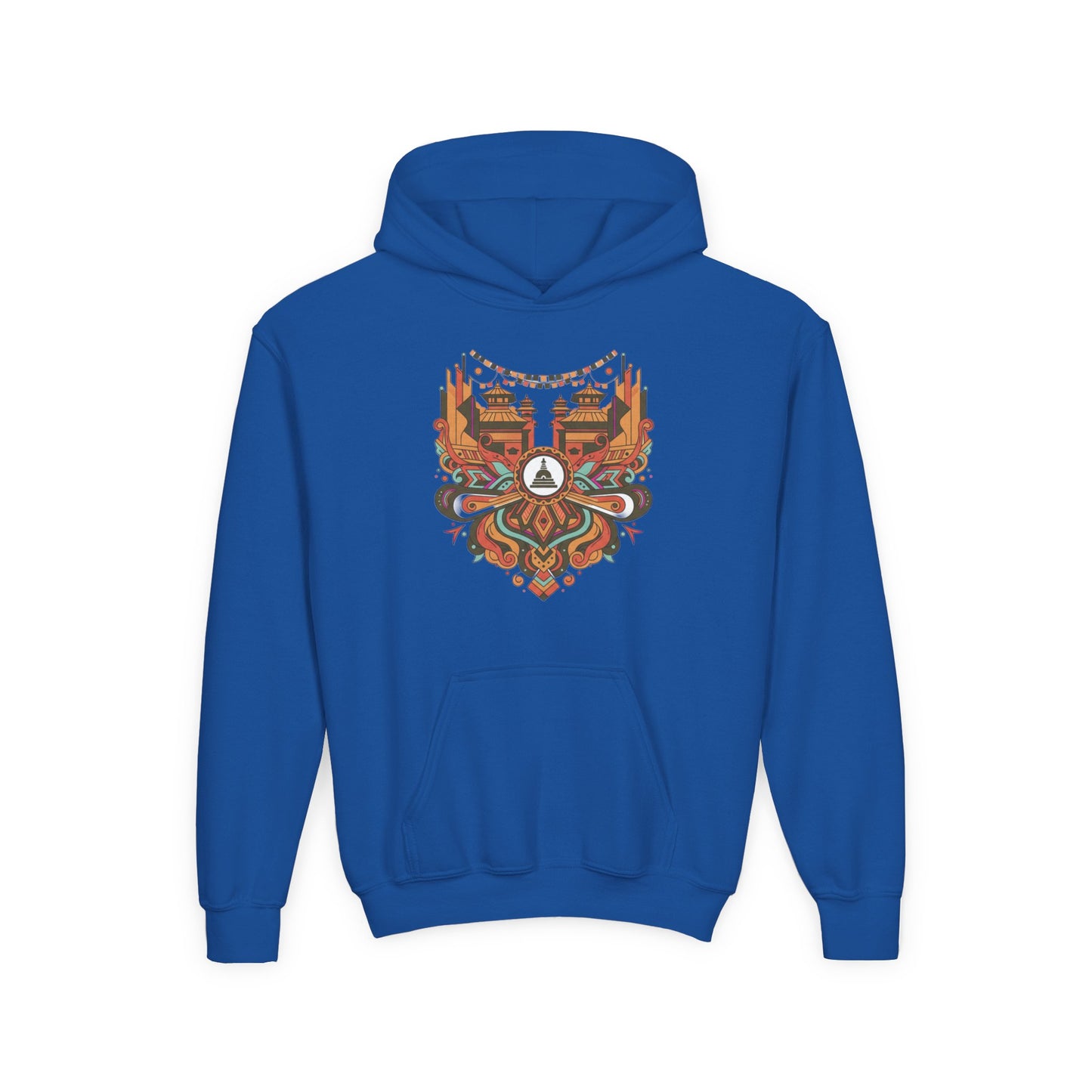 Youth Hoodie — Rustic Peace Mandala Graphic