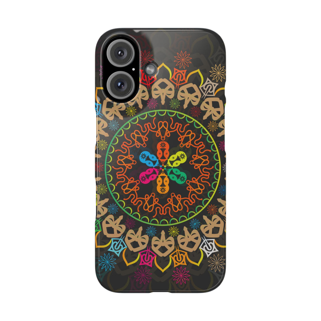 Tropical Mandala Phone Case, Colorful Slim Phone Case, Trendy Phone Cover, Artistic Gift, Eco-Friendly Phone Accessory