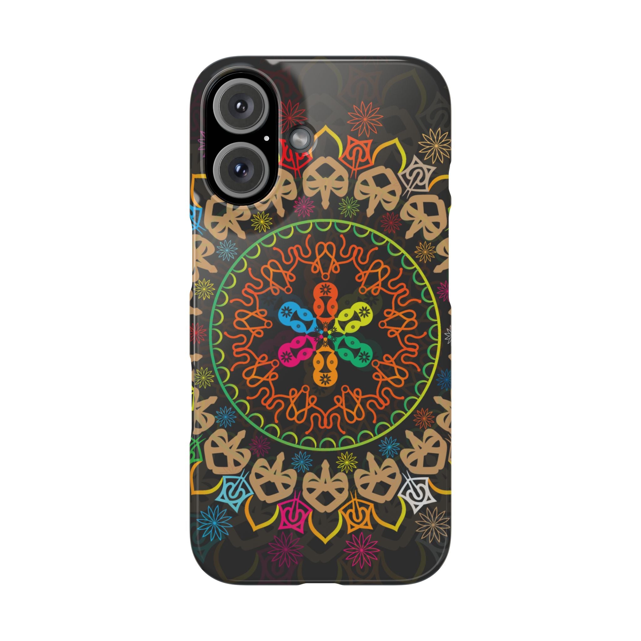 Tropical Mandala Phone Case, Colorful Slim Phone Case, Trendy Phone Cover, Artistic Gift, Eco-Friendly Phone Accessory