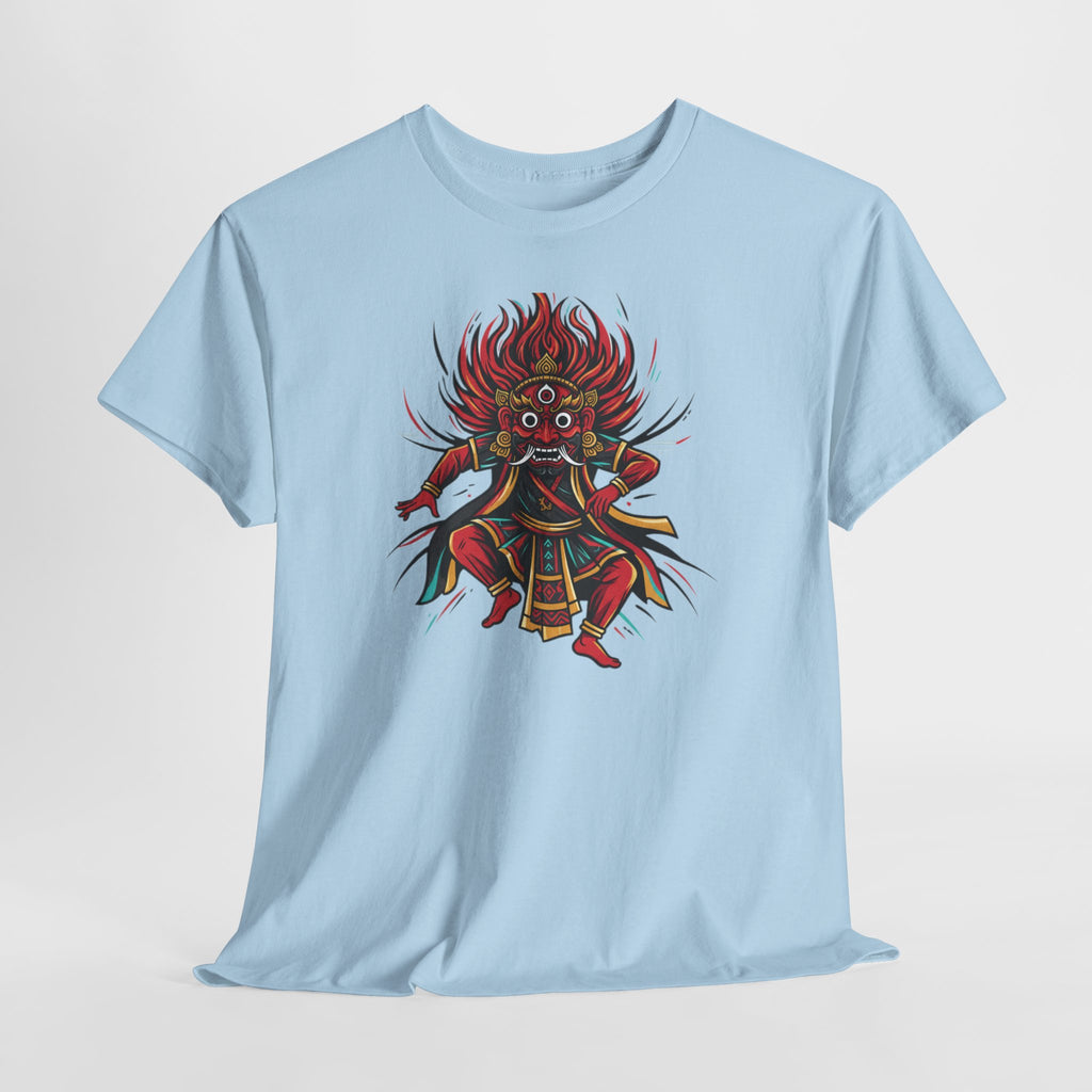 T-Shirt — Fierce Red Oni Demon Graphic Tee (Mythic Japanese Mask Design)