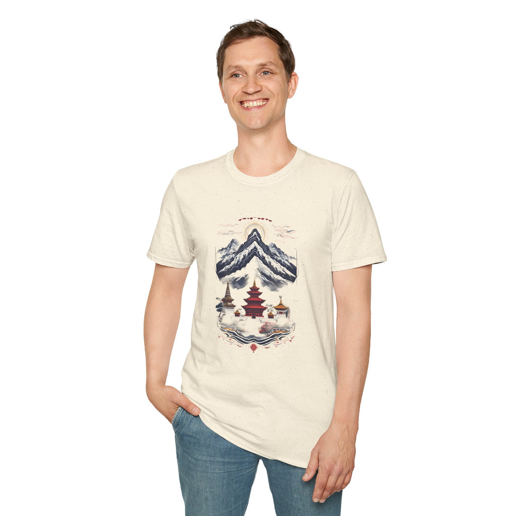 Asian Landscape T-Shirt — Mountain Pagoda Scenic Tee