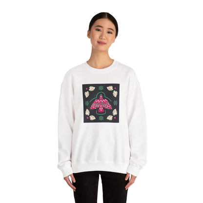 Sweatshirt — Retro Mushroom Patch Design Cozy Crewneck