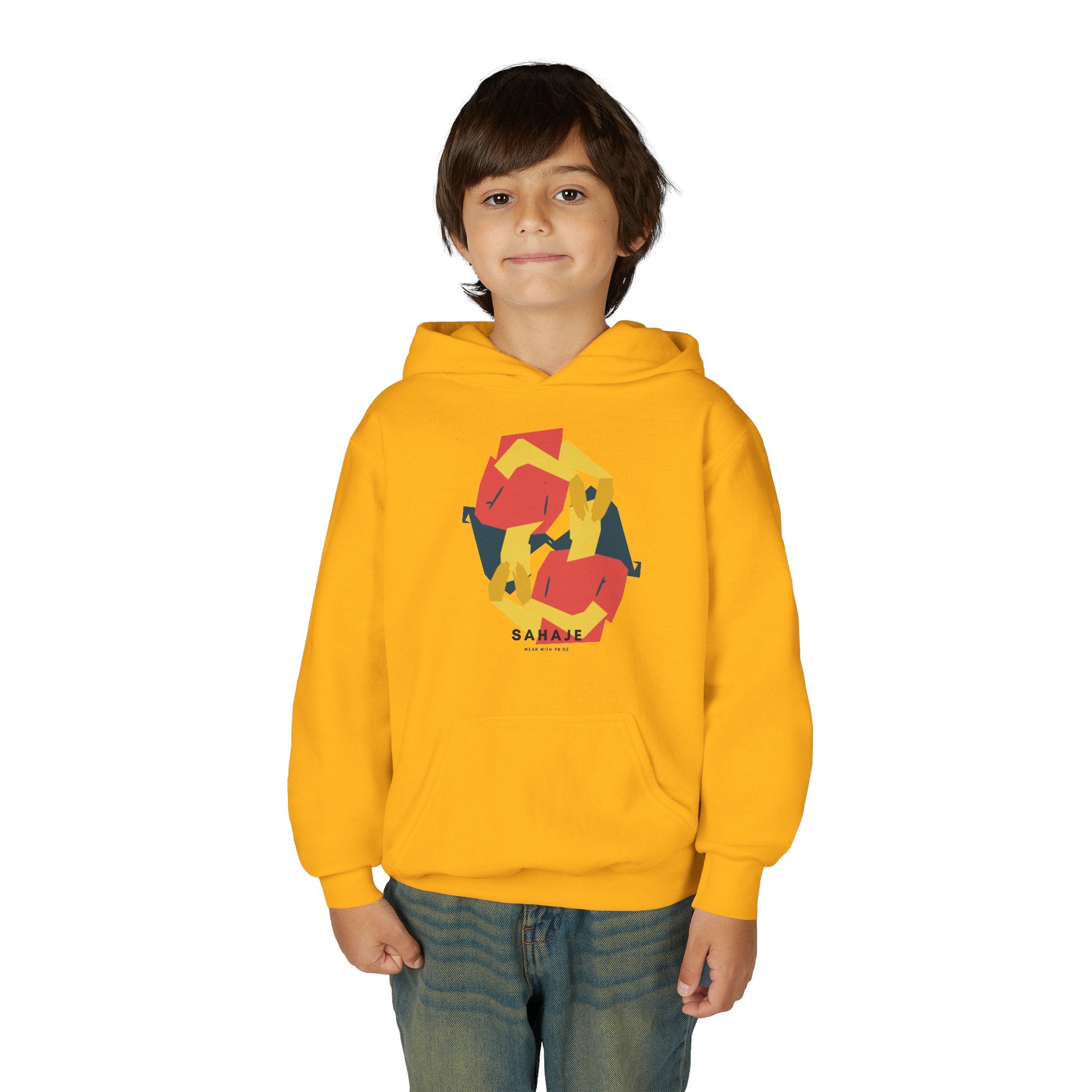 Youth Hoodie with Geometric Squirrel Art – 'Squirrel' Colorful Kids Pullover