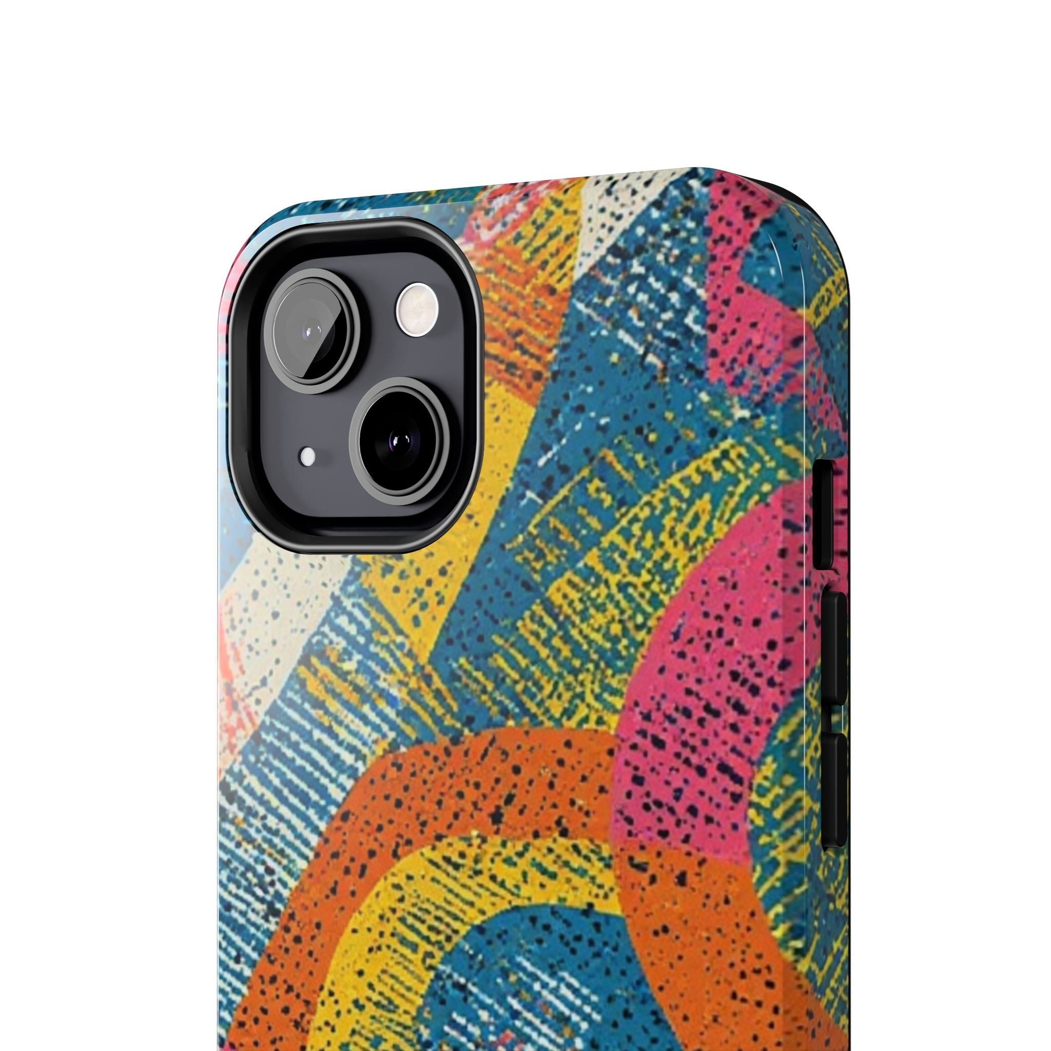 Bold Retro Abstract Tough Phone Case — Colorful Geometric Protective Cover