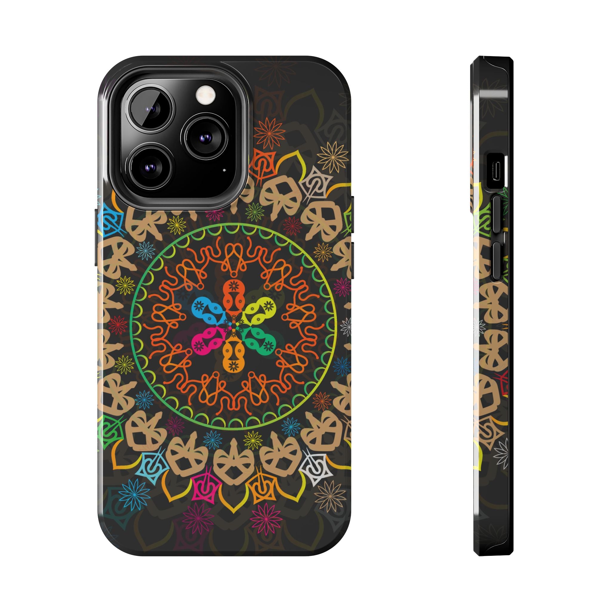 Colorful Mandala Tough Phone Cases - Vibrant Protection for Your Device, Gift for Art Lovers, Boho Style, Unique Phone Accessories