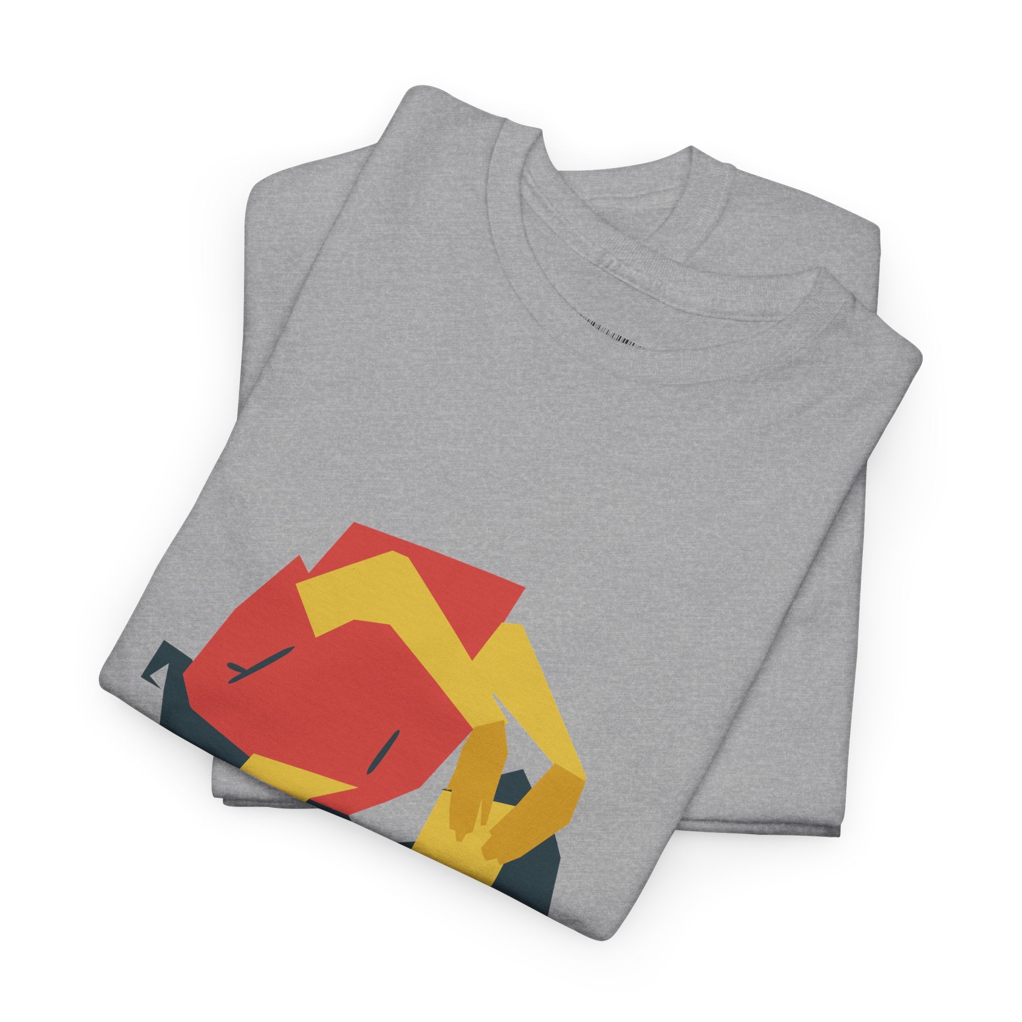 Geometric Fox Tee — Stylized Red & Yellow Fox Illustration T-Shirt