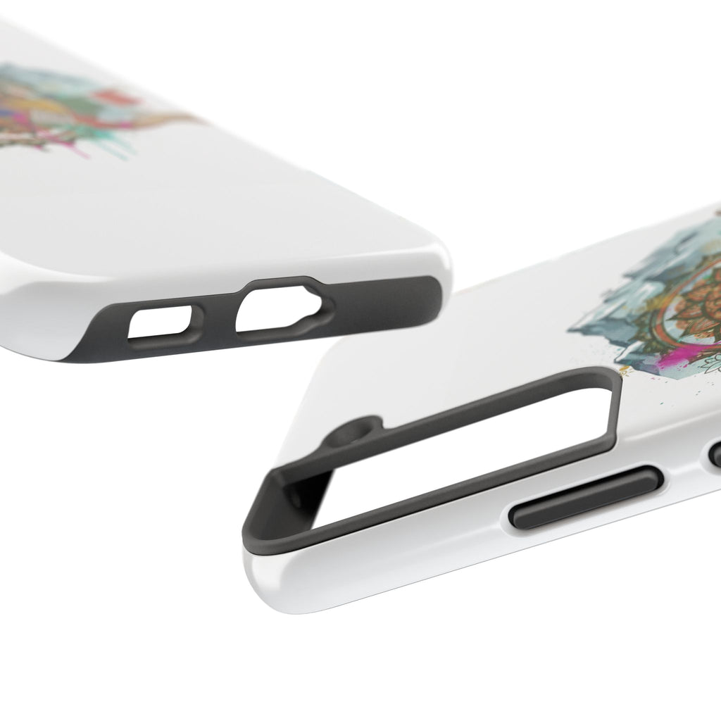 Mountain Compass Tough Phone Case with Prayer Flags & Fish Design