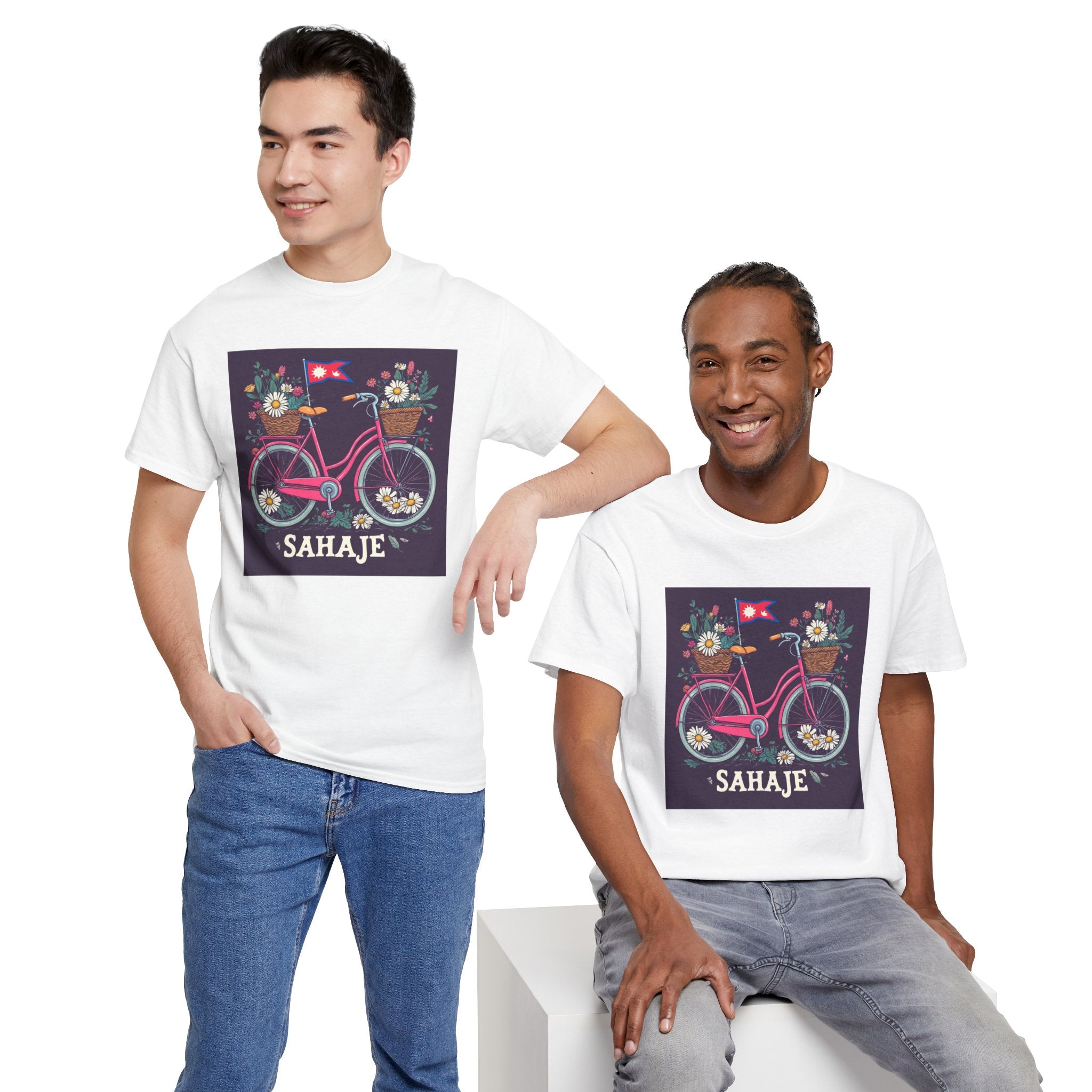 Sahaje Floral Bicycle T‑Shirt