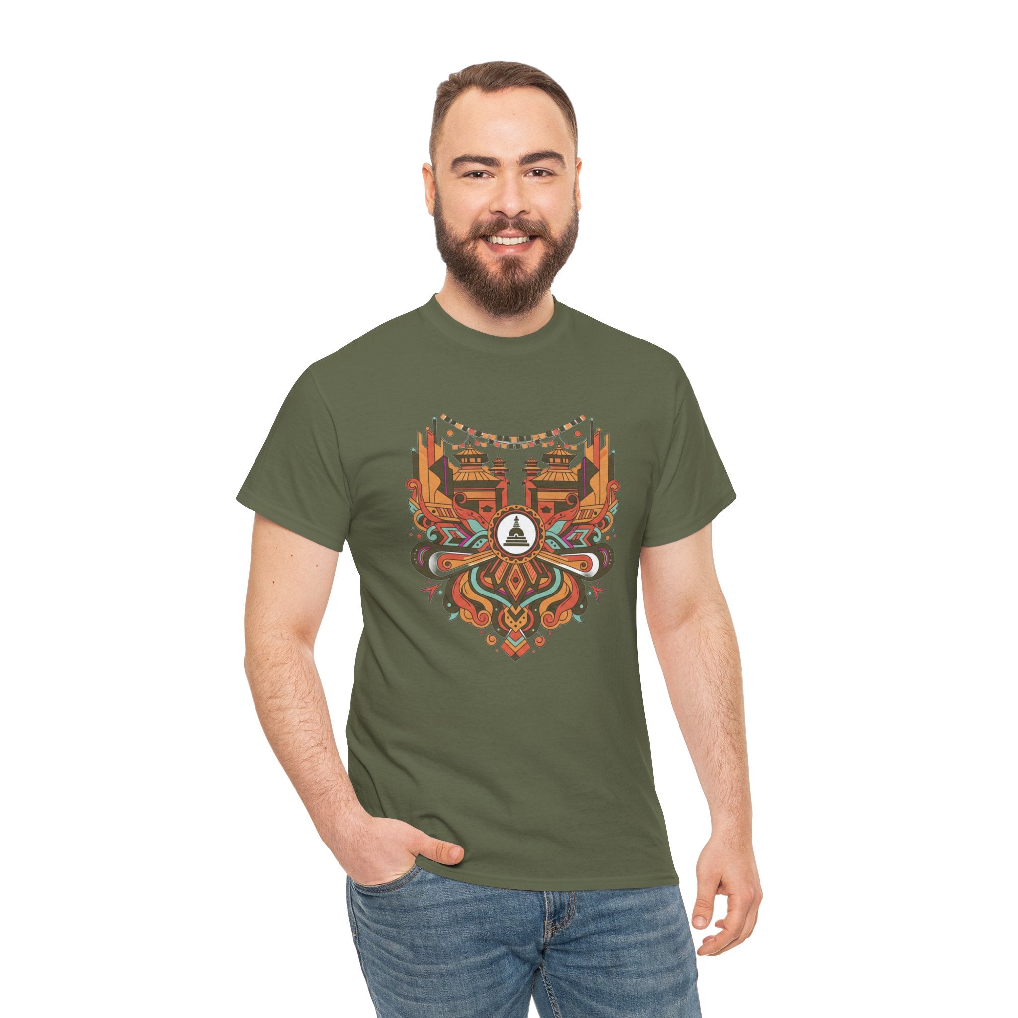Mandala Cityscape Tee — Boho Urban Art Graphic T-Shirt