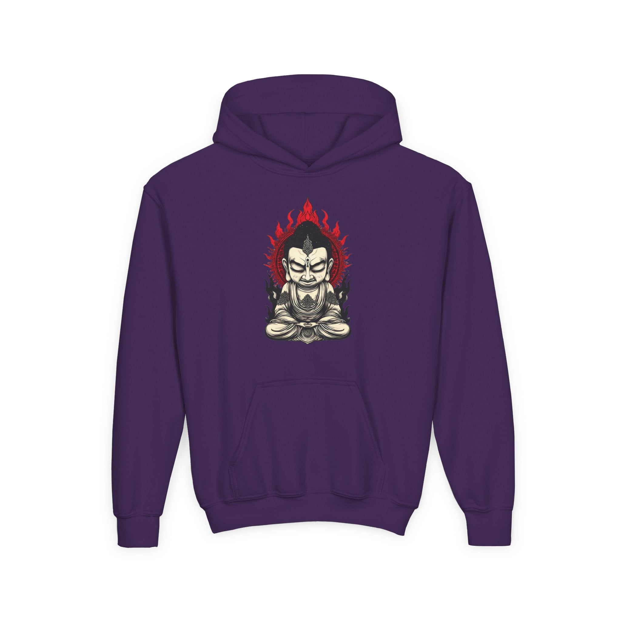 Youth Hoodie — Flaming Meditating Demon Graphic