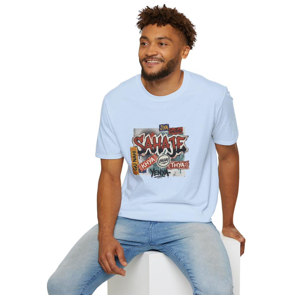 Sahaje Graffiti T-Shirt — Urban Hindi Street Art Tee