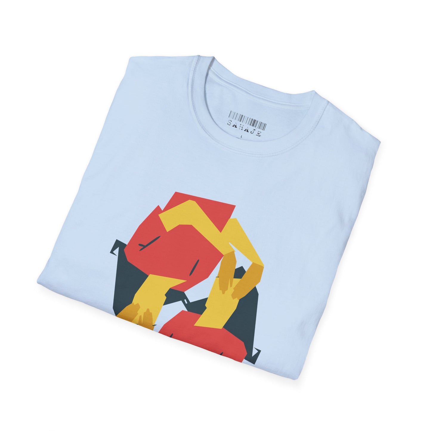 Abstract Faces Graphic T-Shirt — Modern Geometric 'Sahaje' Art Tee