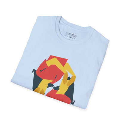 Abstract Faces Graphic T-Shirt — Modern Geometric 'Sahaje' Art Tee