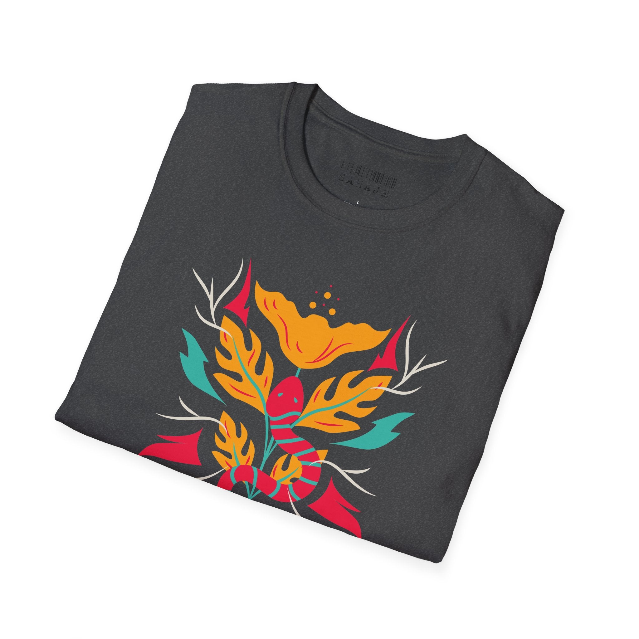 Sahaje Floral Snake Graphic T-Shirt