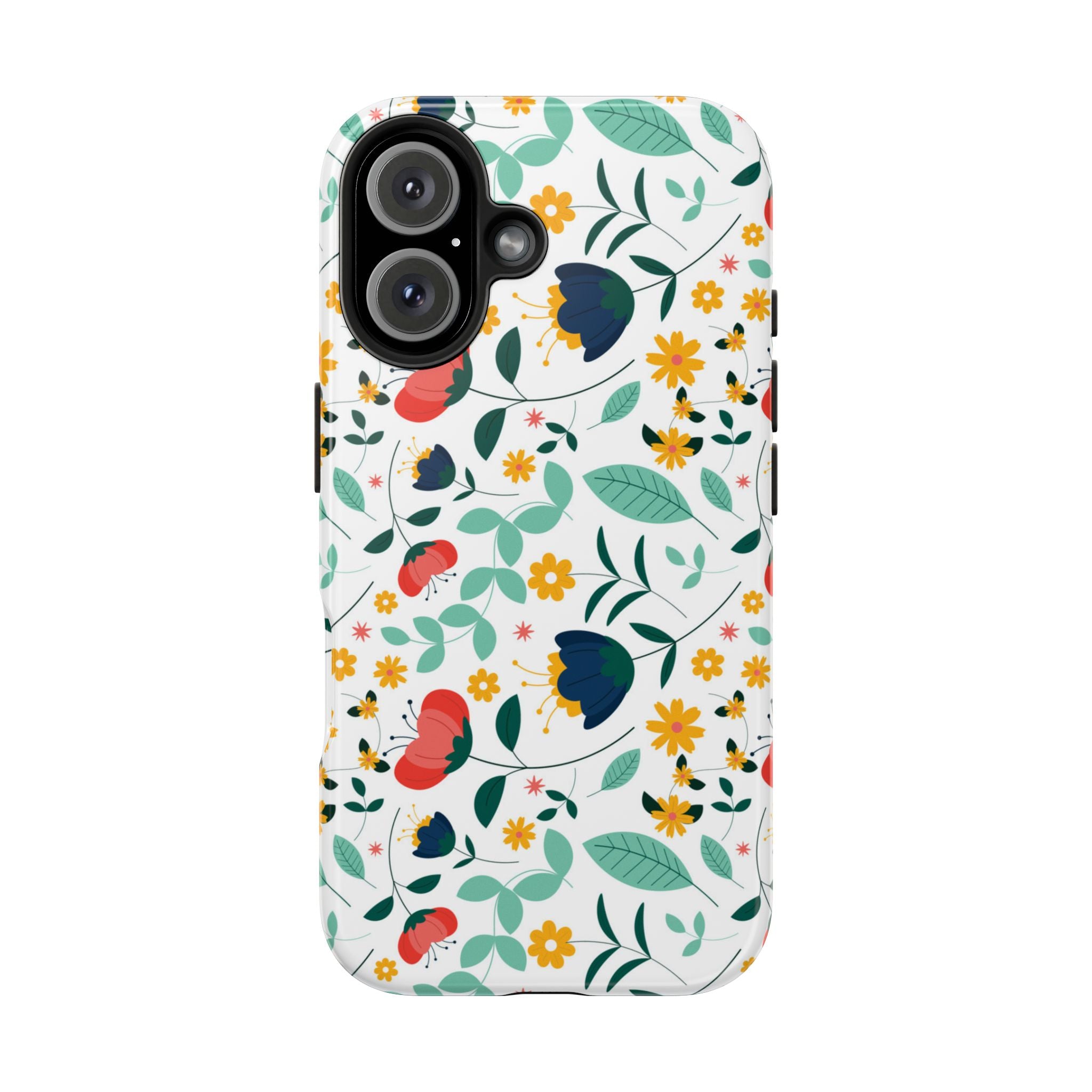 Floral Pattern Tough Phone Case — Colorful Spring Flowers Phone Cover