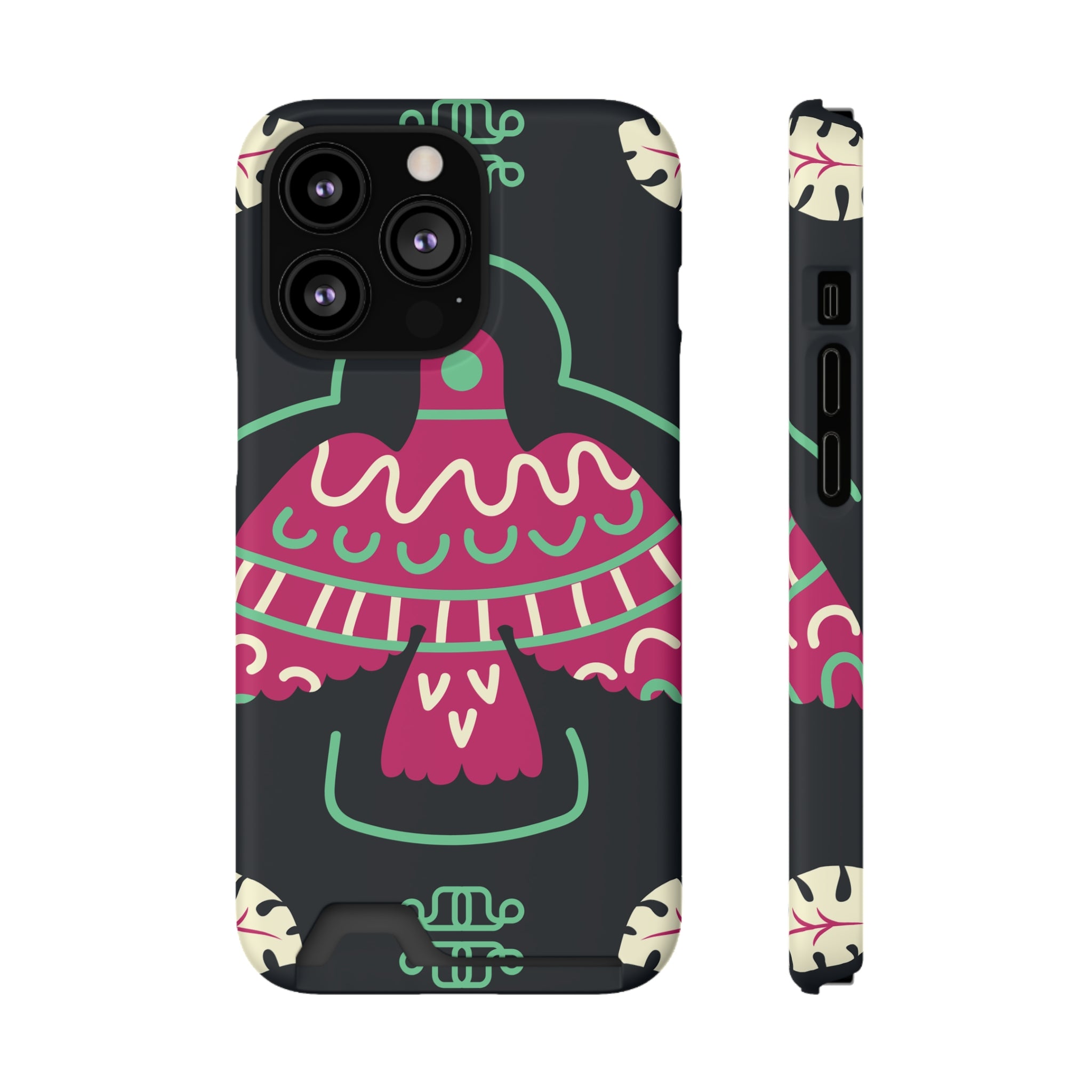 Vibrant Phone Case with Card Holder, Stylish Phone Accessory, Colorful Gift for Her, Boho Phone Cover, Trendy Mobile Case