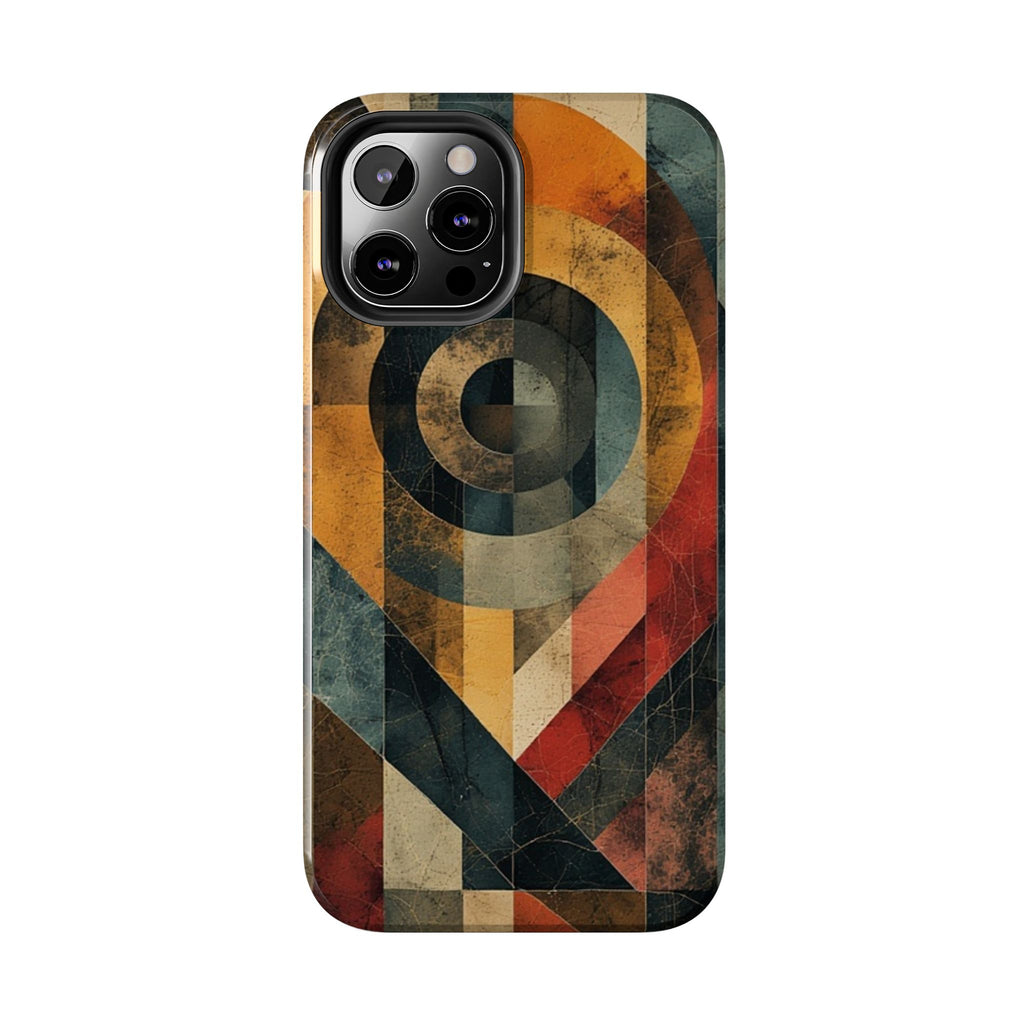 Retro Geometric Tough Phone Case — Vintage Target Circle Design