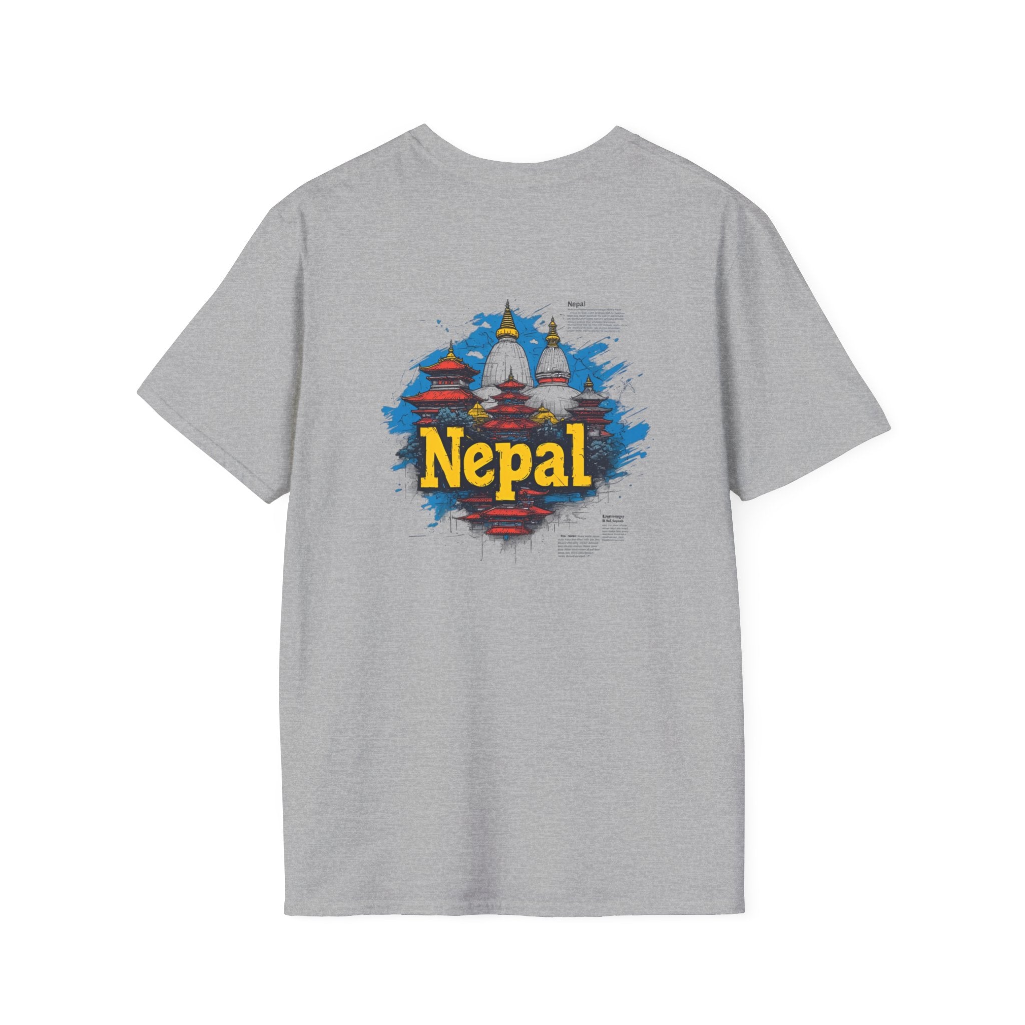 Nepal Souvenir T-Shirt — Stupa Sketch Graphic