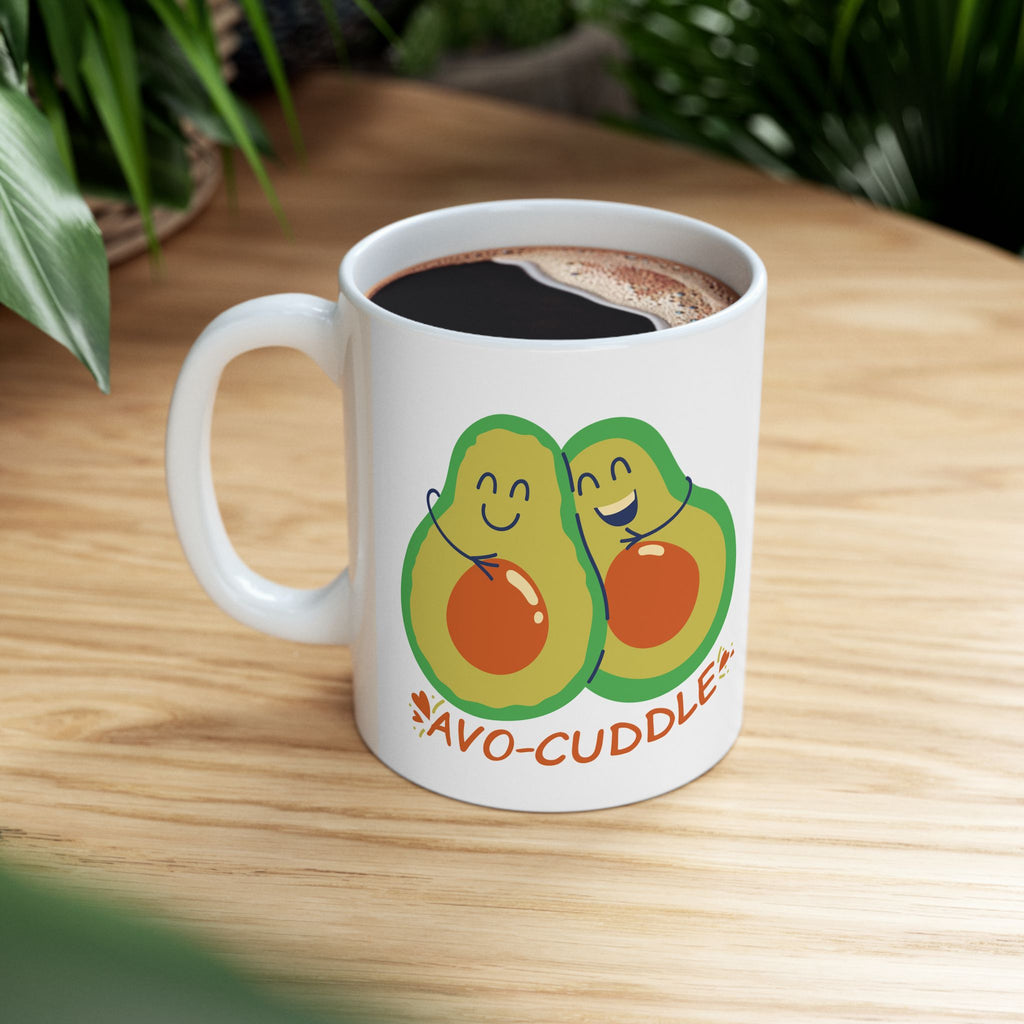 Avocado Cuddle Mug, Cute Coffee Cup, Gift for Avocado Lovers, Funny Kitchen Decor, Perfect for Birthdays and Anniversaries