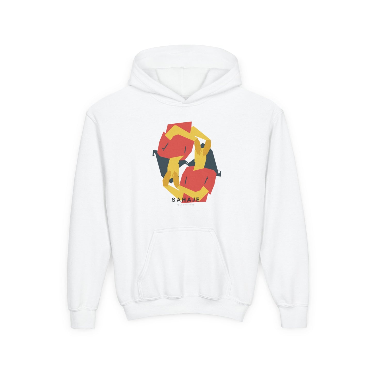 Youth Hoodie with Geometric Squirrel Art – 'Squirrel' Colorful Kids Pullover