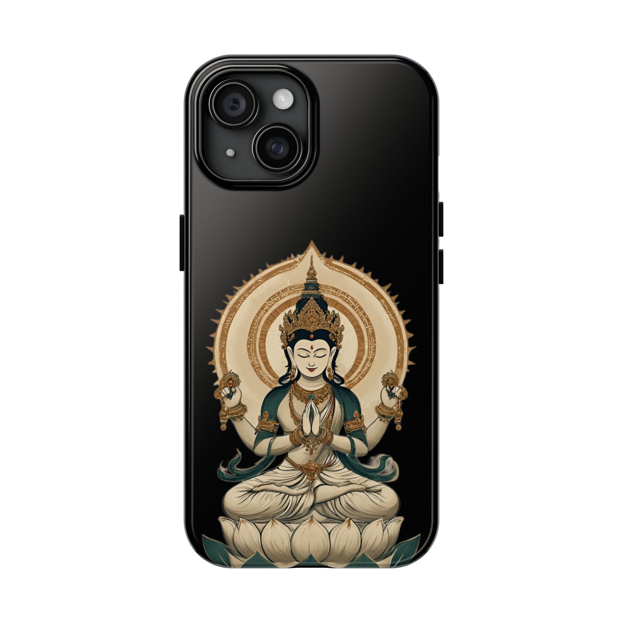Bodhisattva Lotus Tough Phone Case — Protective Buddhist Meditation Phone Cover