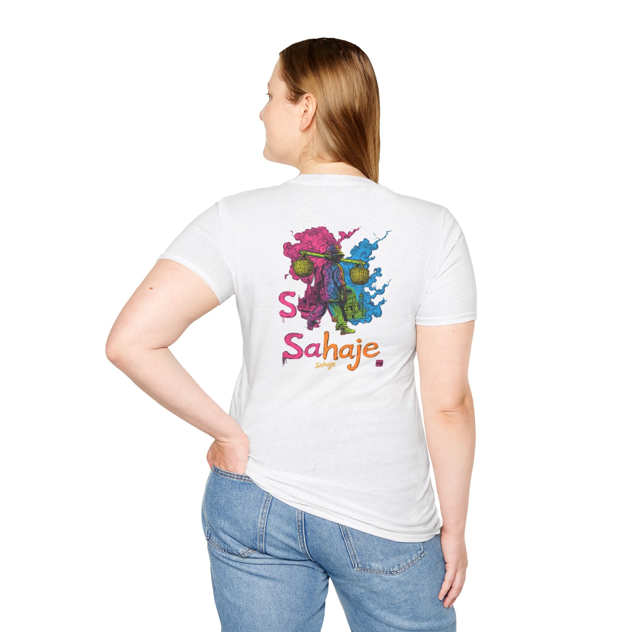 T-Shirt — Colorful Sahaje Skull Back Print
