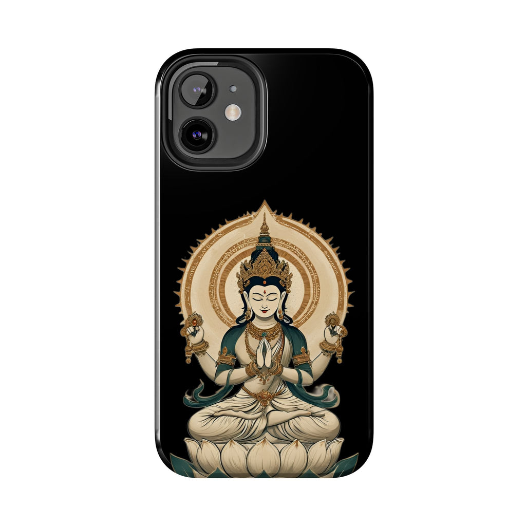 Bodhisattva Lotus Tough Phone Case — Protective Buddhist Meditation Phone Cover