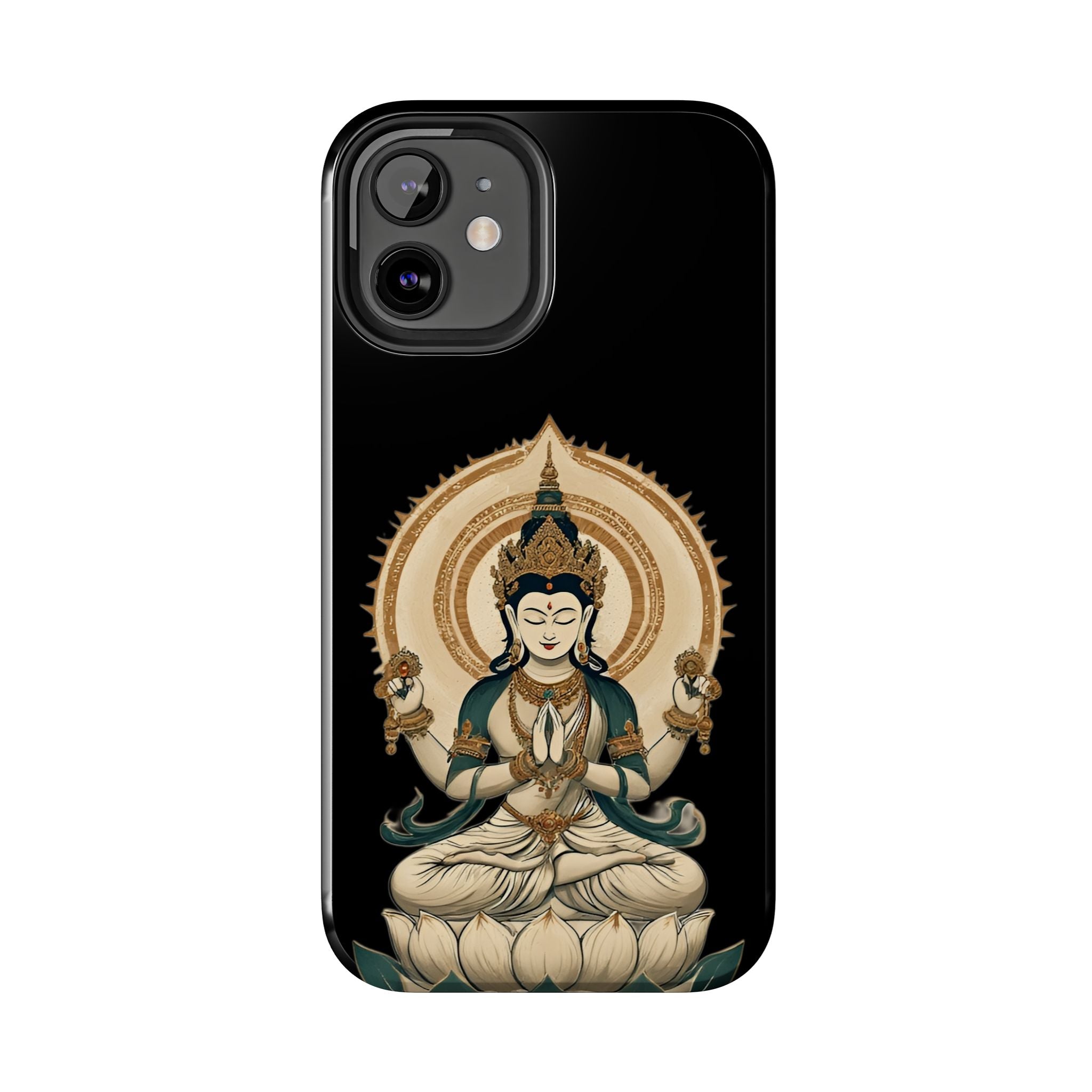 Bodhisattva Lotus Tough Phone Case — Protective Buddhist Meditation Phone Cover