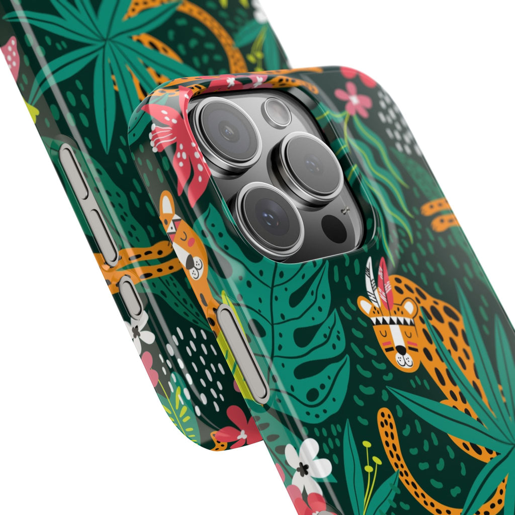 Slim Phone Case — Tropical Jungle Leopard Floral Pattern (Slim Protective Phone Cover)
