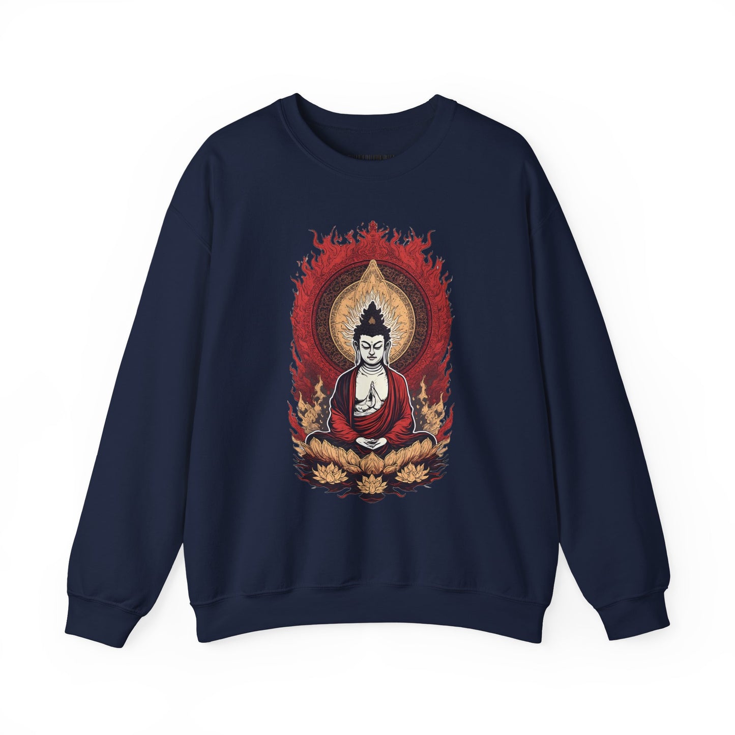 Buddha Lotus Flame Crewneck Sweatshirt