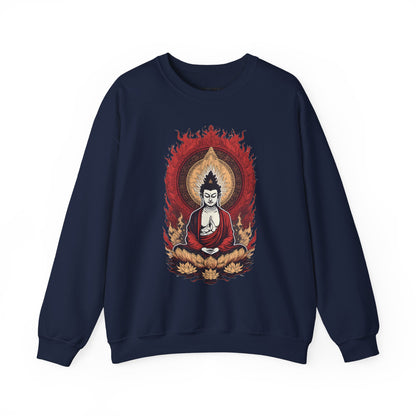 Buddha Lotus Flame Crewneck Sweatshirt