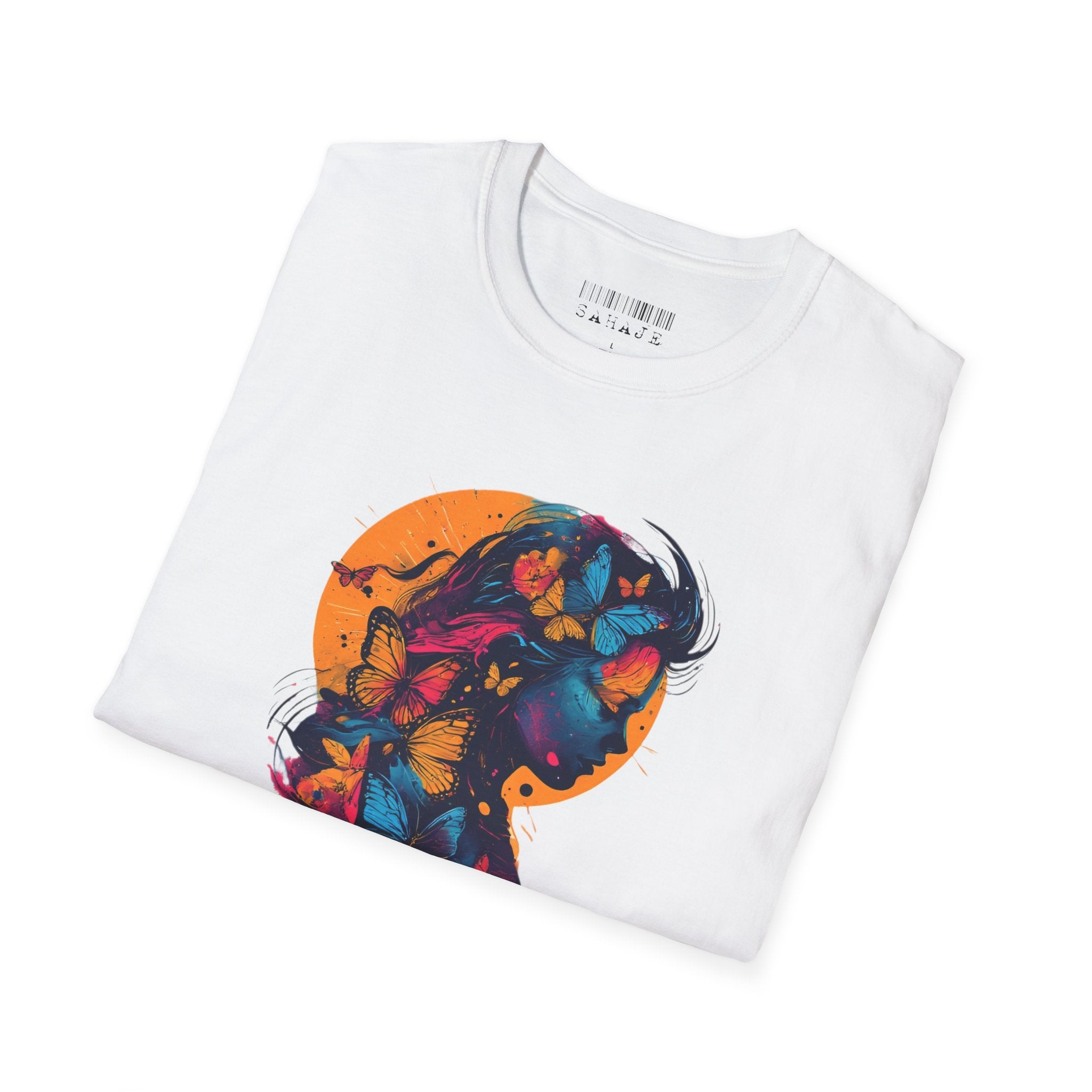 Butterfly Silhouette T-Shirt — Colorful Psychedelic Profile Tee