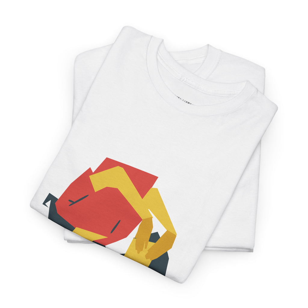 Geometric Fox Tee — Stylized Red & Yellow Fox Illustration T-Shirt