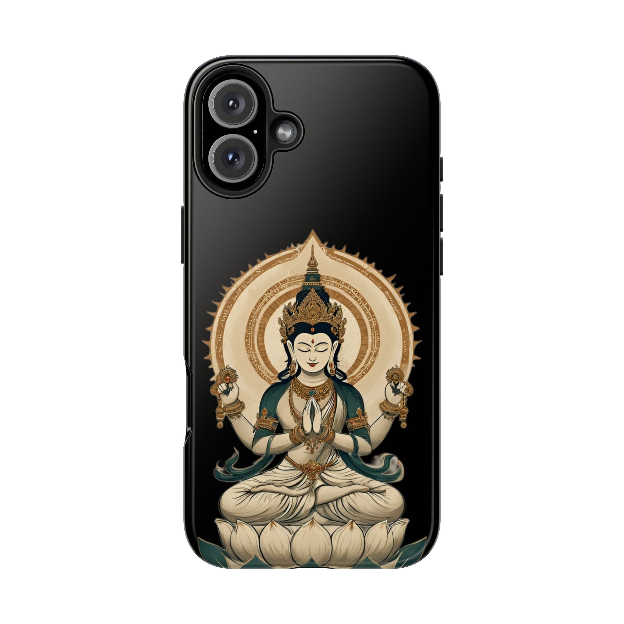 Bodhisattva Lotus Tough Phone Case — Protective Buddhist Meditation Phone Cover