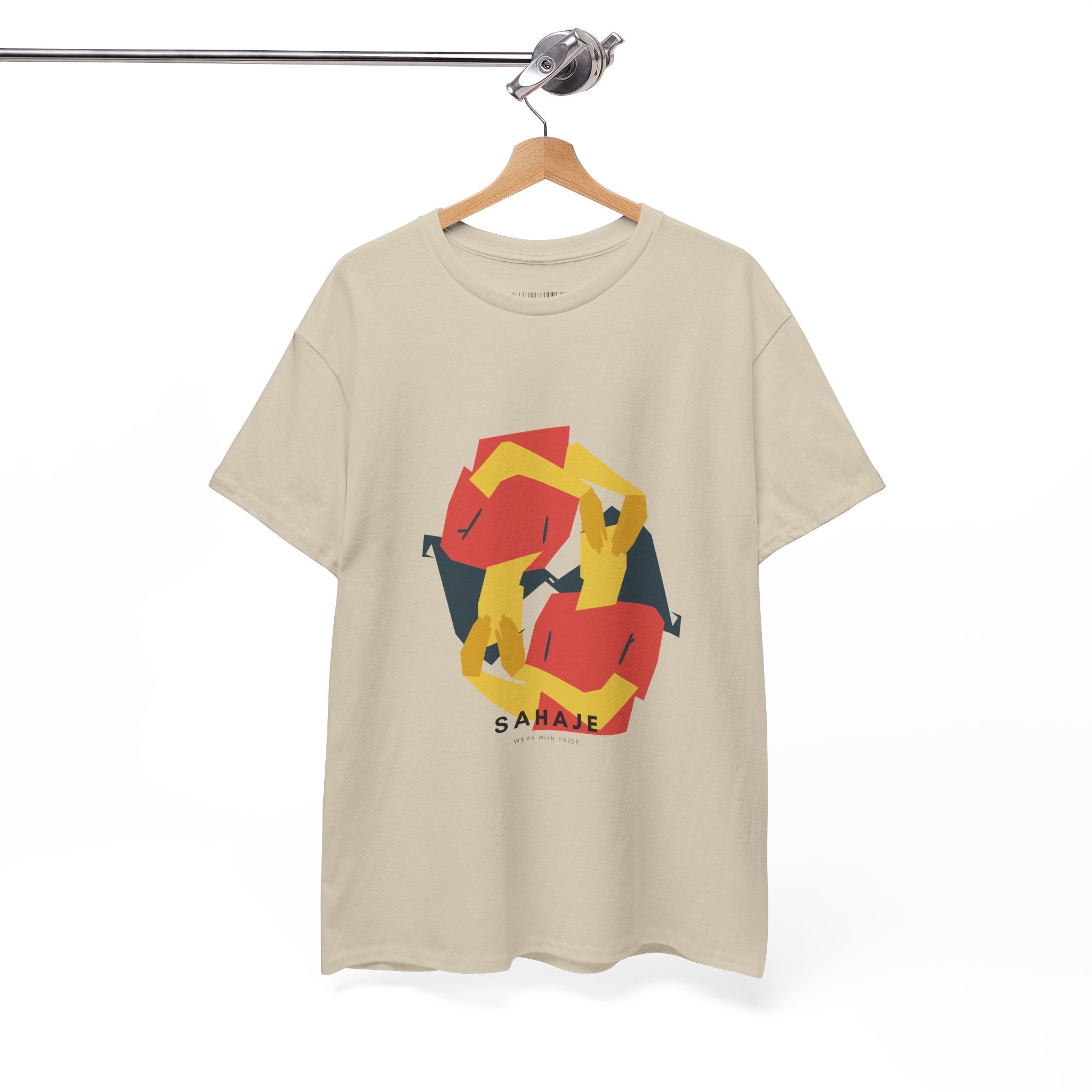 Geometric Fox Tee — Stylized Red & Yellow Fox Illustration T-Shirt