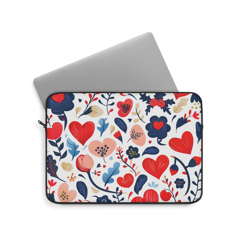 Floral Laptop Sleeve, Colorful Laptop Case, Flower Pattern Tech Bag, Valentine's Day Gift, Stylish MacBook Cover, Boho Chic Computer Sleeve