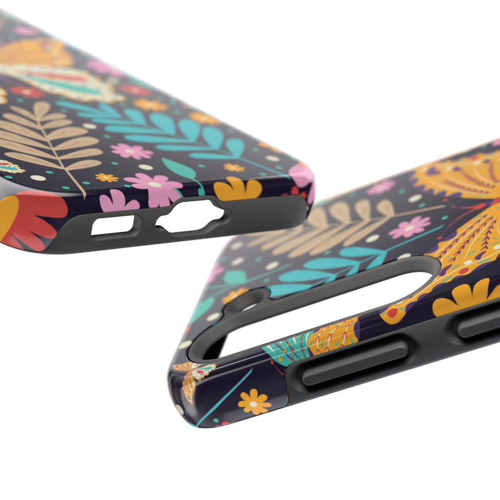 Floral Butterfly Tough Phone Case — Colorful Garden Protective Cover