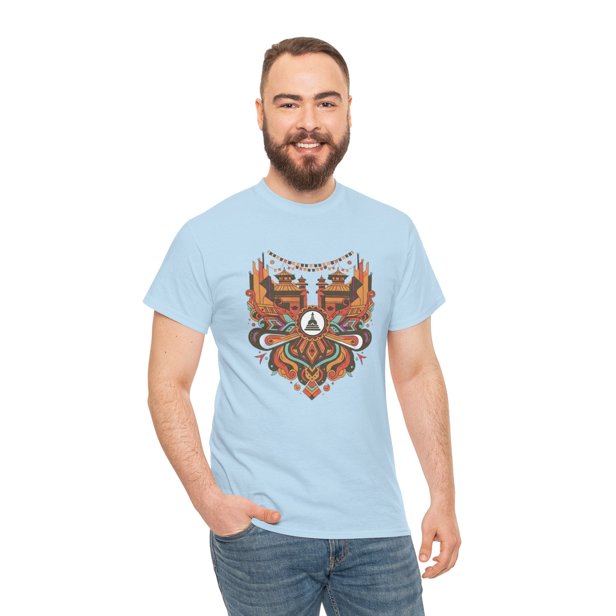 Mandala Cityscape Tee — Boho Urban Art Graphic T-Shirt