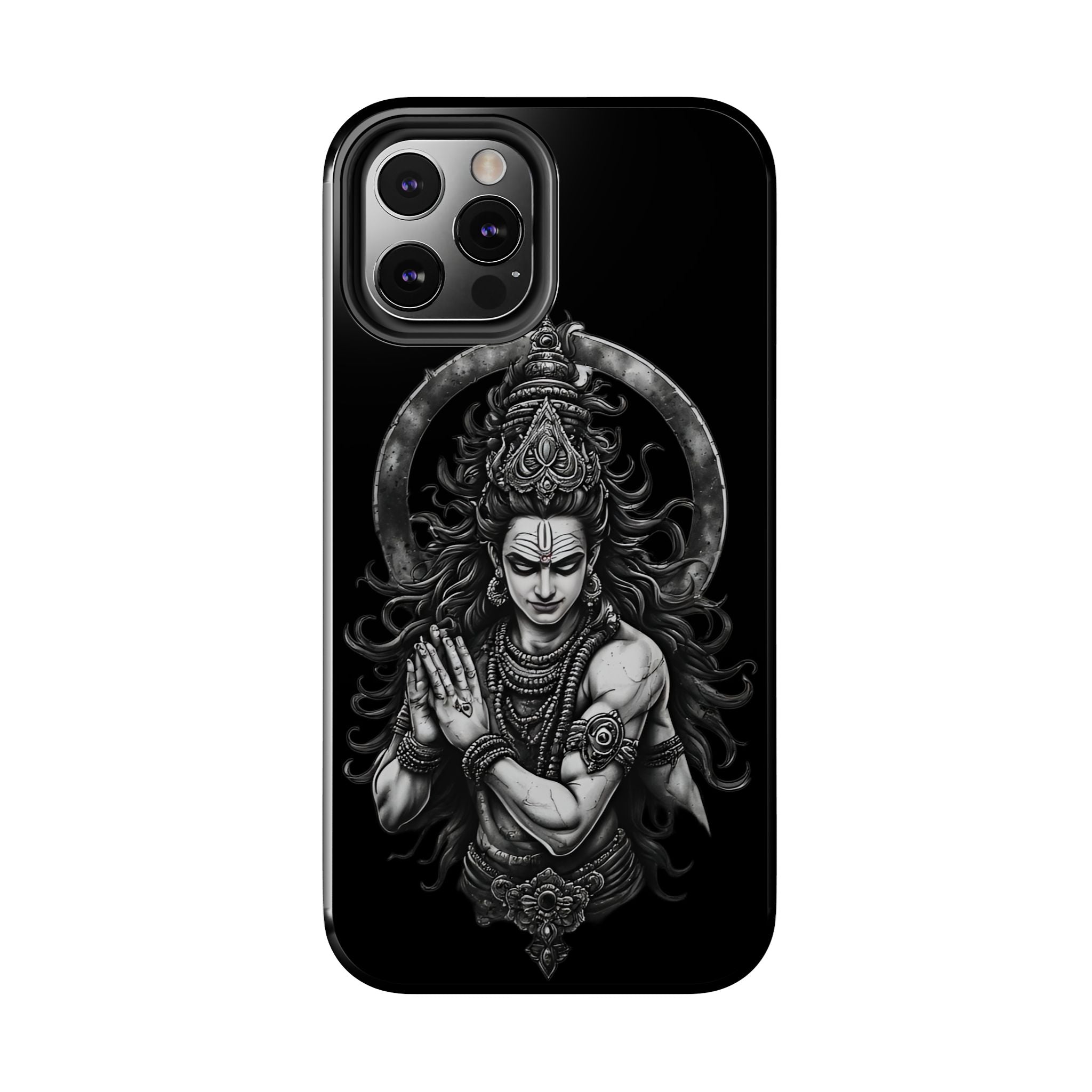 Shiva Tough Phone Case — Black Protective Hindu Deity Design