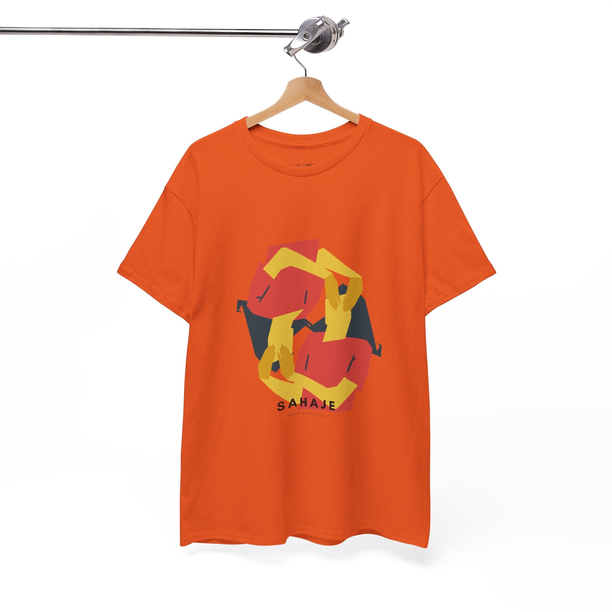 Geometric Fox Tee — Stylized Red & Yellow Fox Illustration T-Shirt