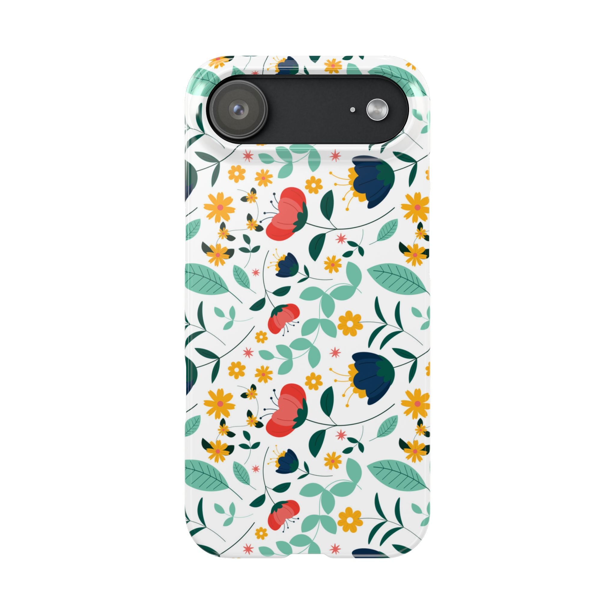 Floral Slim Phone Case — Colorful Folk Flower Pattern