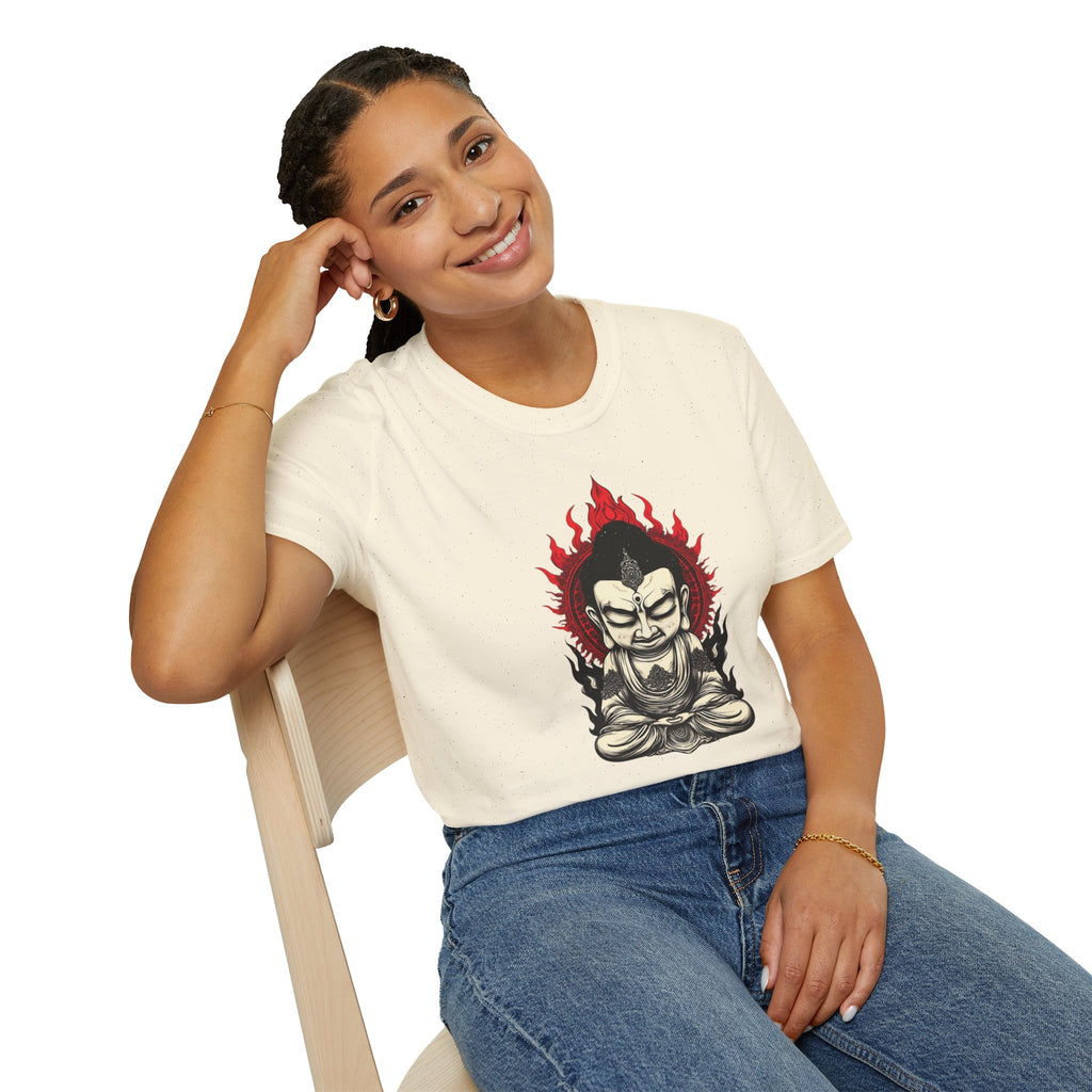 Buddha Flame T-Shirt — Meditative Buddha Graphic Tee