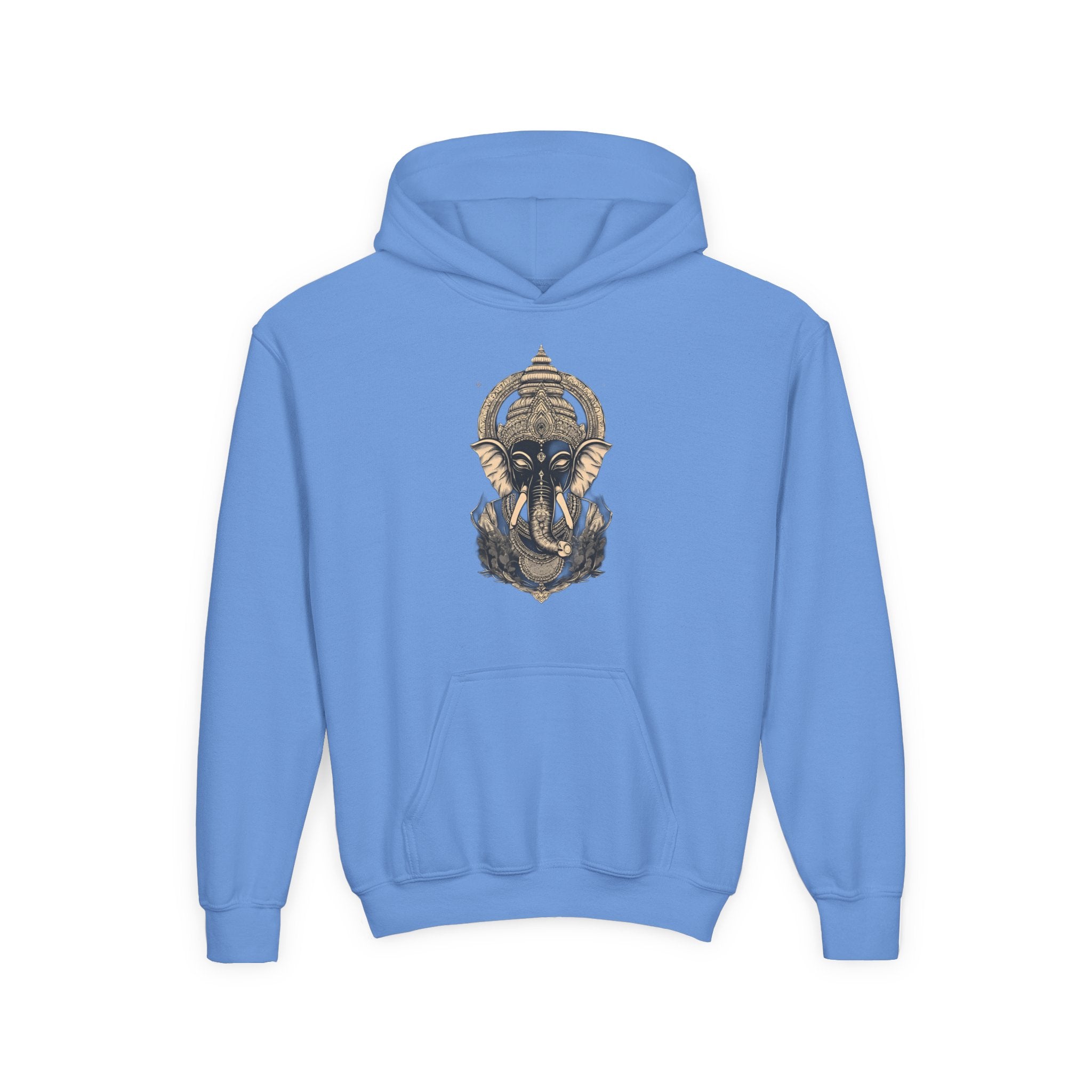 Youth Hoodie — Majestic Ganesha Elephant Art Graphic