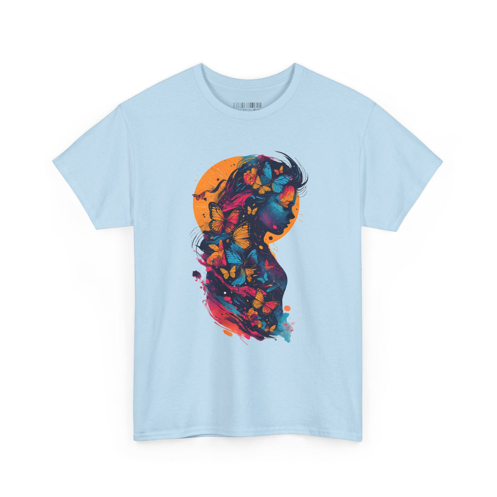 Butterfly Silhouette Graphic Tee — Colorful Maternity Profile Design